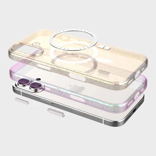 iPhone 17 Anti-Yellow Glitter Clear Case with MagSafe