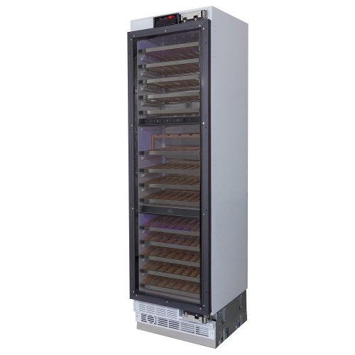 KUCHT Professional 24-inch Built-in Panel Ready Three Zones Wine Cooler