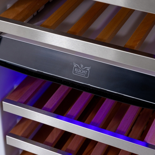 Refroidisseur à vin encastrable Professional de KUCHT 18&nbsp;po à trois zones prêt pour panneau