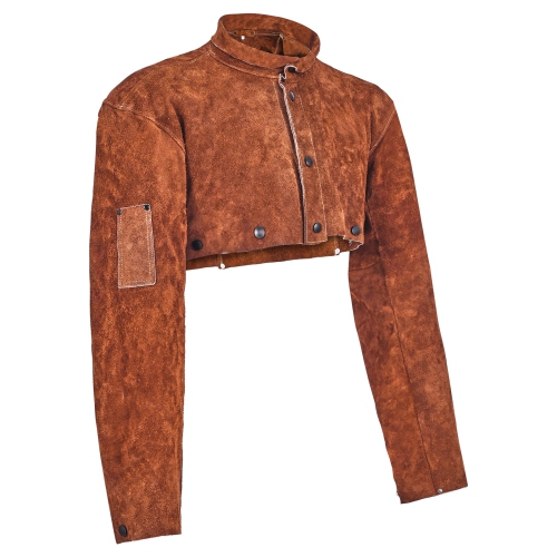 VEVOR XXL-Size Leather Welding Cape Sleeve, Heavy Duty Flame Resistant Cowhide Safety Cape Sleeves for Men Women, Heat-Resistant for Welding,