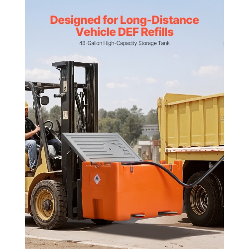 VEVOR 12V DEF Transfer Pump Kit,7 GPM,Diaphragm Irrigation Self Priming Electric Water Pump,with 48 Gallon Tank,Automatic Nozzle,9.84 ft Hose,26.25