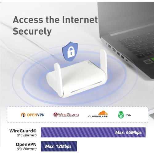 GL.iNet GL-SFT1200 Secure Travel WiFi Router, Dual-Band Wireless Router WiFi with Gigabit Ethernet, VPN Router for Public...