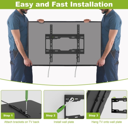 USX MOUNT Tilting TV Wall Mount Low Profile for Most 26-60" LED, LCD, OLED, Plasma Flat Screen TVs, with Max VESA 400x400mm up to 99lbs, Wall Mount
