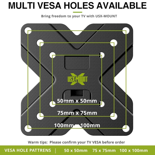 USX MOUNT TV Wall Mount Monitor Mount Bracket with Adjustable Tilt Swivel for 10inch to 26inch LED LCD OLED TVs and Monitors - VESA Size Up to