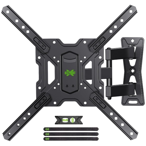 USX MOUNT Full Motion TV Wall Mount for 26-55 Inch TVs up to 77 Lbs, Articulating TV Mount with Perfect Center Design, Single Stud Wall Mount TV