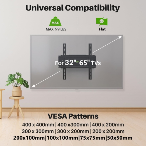 USX MOUNT Full Motion TV Wall Mount for 32-65 Inch TVs up to 99 Lbs, Wall Mount TV Bracket Smooth Swivel Extension, Articulating TV Mount Fit 12" 16"