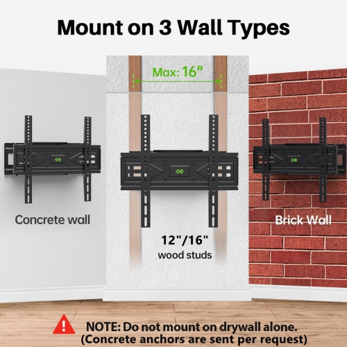 USX MOUNT Full Motion TV Wall Mount for 32-65 Inch TVs up to 99 Lbs, Wall Mount TV Bracket Smooth Swivel Extension, Articulating TV Mount Fit 12" 16"