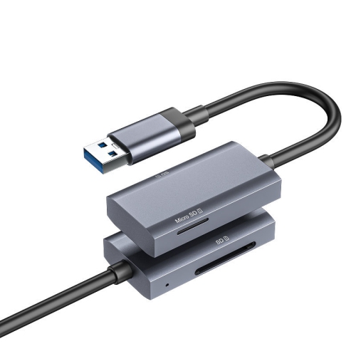 Adaptateur de lecteur de carte de type C 2-en-1 USB 3.0 TF/SD double lecture, carte de stockage multi-fonctions haute vitesse, interface USB