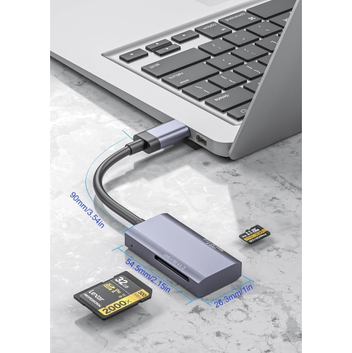 Adaptateur de lecteur de carte de type C 2-en-1 USB 3.0 TF/SD double lecture, carte de stockage multi-fonctions haute vitesse, interface USB