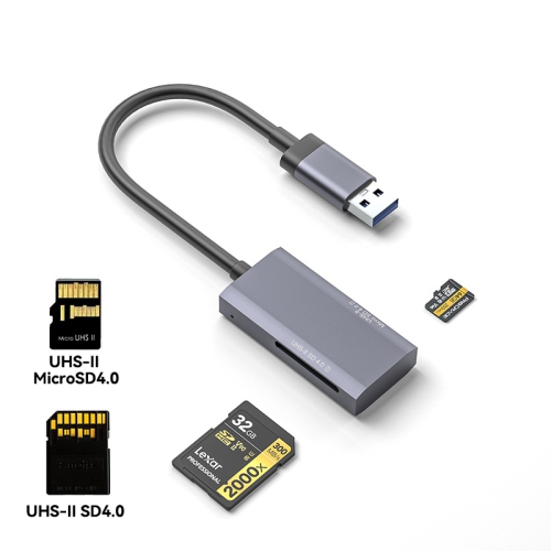 USB 4,0 UHS-II V90 SD/TF multifonction 2-en-1 haute vitesse ​​Lecteur de cartes pour téléphones mobiles, ordinateurs et portables - Port USB