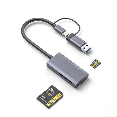 USB 4,0 UHS-II V90 SD/TF multifonction 2-en-1 haute vitesse ​​Lecteur de cartes pour téléphones mobiles, ordinateurs et portables - interface USB +