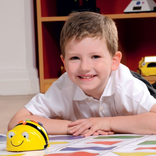 See & Say Bee-Bot programmable Floor Robot Learning Bundle Kit with 3 Activity Mats - Seaside Mat, French Town Mat, and Busy Street Mat - Coding Toy