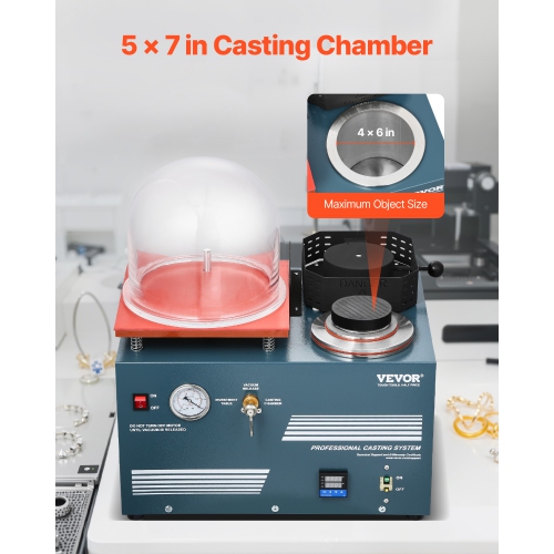 VEVOR Vacuum Investing Casting Machine with Melting Furnace, Convenient Oil Injection Port,All-in-One Machine for Casting Jewelry and Melting Scrap,