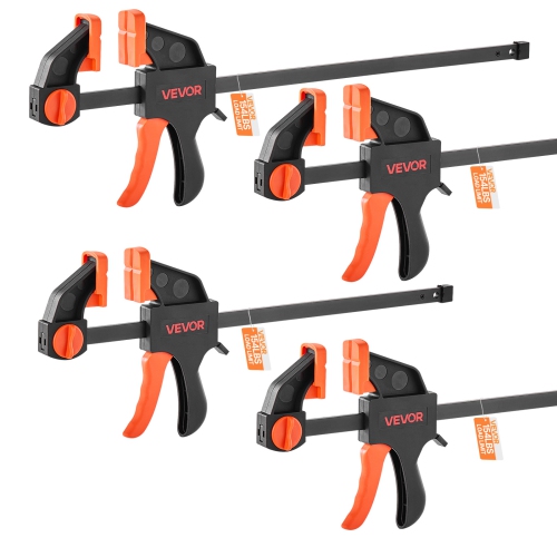 VEVOR 12 inch 2-Pack 6 inch Bar Clamps for Woodworking,One-Handed Clamp ...