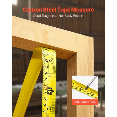 VEVOR 25 ft Length 2 Packs Tape Measure, Measuring Tape with Retractable, Imperial and Metric ft/m Dual-Scale & ABS Case & Easy Read Steel