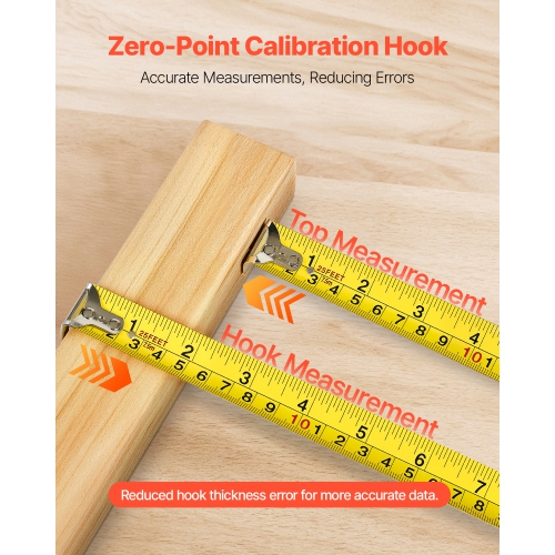 VEVOR 25 ft Length 2 Packs Tape Measure, Measuring Tape with Retractable, Imperial and Metric ft/m Dual-Scale & ABS Case & Easy Read Steel