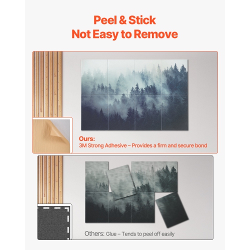 63 8 panneaux acoustiques VEVOR x 23,62 x 0.4 po, tuiles murales insonorisantes, panneaux d'atténuation sonore décoratifs autoadhésifs pour la