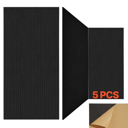 VEVOR 5 Pack 47.2 x 23.6 x 0.4 inch Acoustic Panels with Self Adhesive, Sound Proof Foam Panels, Polyester Fiber Soundproof Wall Panels High Density,