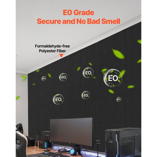 VEVOR 5 Pack 47.2 x 23.6 x 0.4 inch Acoustic Panels with Self Adhesive, Sound Proof Foam Panels, Polyester Fiber Soundproof Wall Panels High Density,