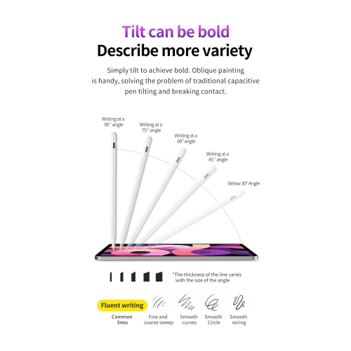 Hot-selling Touchscreen Pen for 2nd Generation Apple Pencil, Capacitive Pen, Anti-touch Screen Drawing Stylus - White