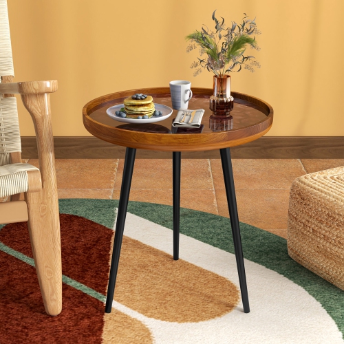 Modern Coffee End Table with Sea Shell Accent and Mid-Century Design