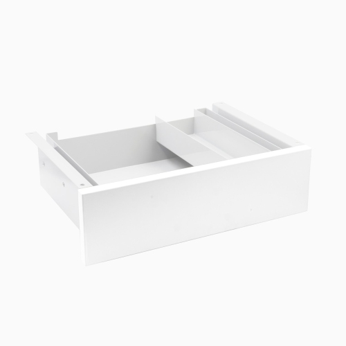 Desky White Minimal Under Desk - White Steel Slim Slide-Out Storage, 11 lb Capacity