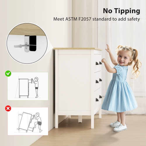 Commode de HOMCOM pour chambre à coucher avec 6 tiroirs et glissières silencieuses, large commode à tiroirs, rangement moderne pour vêtements pour