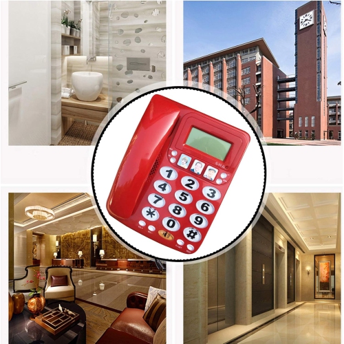 Corded Phone, Two-Button Dialing, Speakerphone, and Caller ID for Home/Office Use - Red