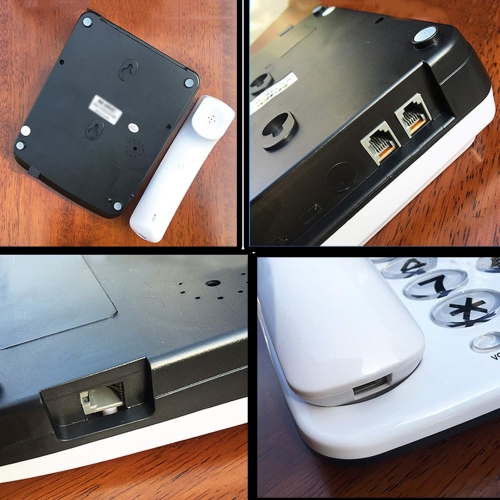 Corded Phone, Two-Button Dialing, Speakerphone, and Caller ID for Home/Office Use - White