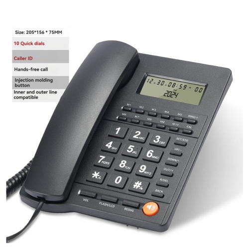 Téléphone résidentiel fixe avec afficheur, composition à une touche, 10 touches de raccourci, deux interfaces et prise en charge de l'afficheur à