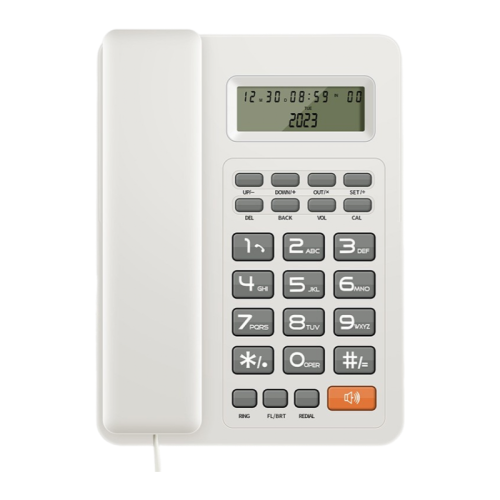 Téléphone résidentiel filaire, téléphone fixe fixe pour le bureau à domicile, fonction de requête d'appel, fonction de recomposition à une touche,