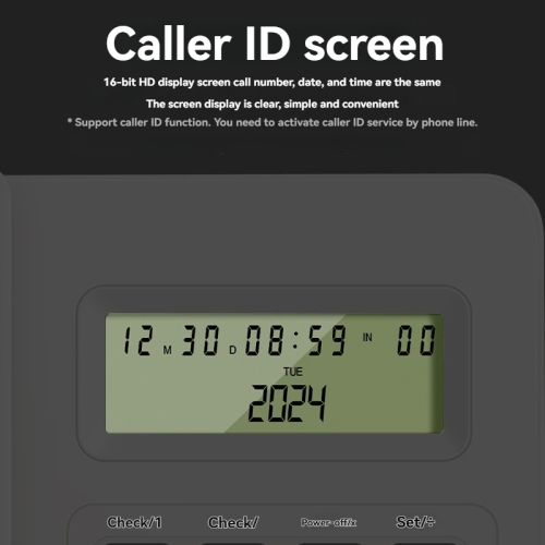 Téléphone résidentiel filaire, téléphone fixe fixe pour le bureau à domicile, fonction de requête d'appel, fonction de recomposition à une touche,