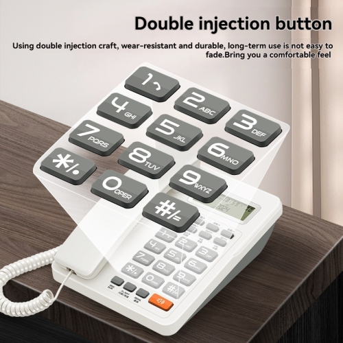 Téléphone résidentiel filaire, téléphone fixe fixe pour le bureau à domicile, fonction de requête d'appel, fonction de recomposition à une touche,