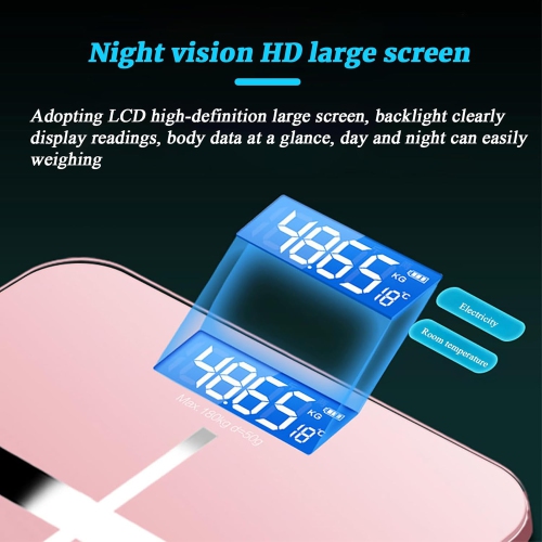 Smart Scale - Playful Cartoon Style, Accurate Measurements, Durable, Accurate Weight and Fat Scale, Digital Bathroom Scale, Rechargeable - Cross Pink