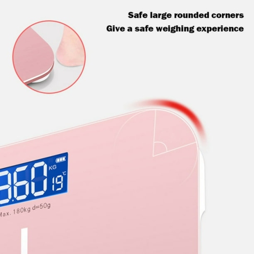 Smart Scale - Playful Cartoon Style, Accurate Measurements, Durable, Accurate Weight and Fat Scale, Digital Bathroom Scale, Rechargeable - Cross Pink