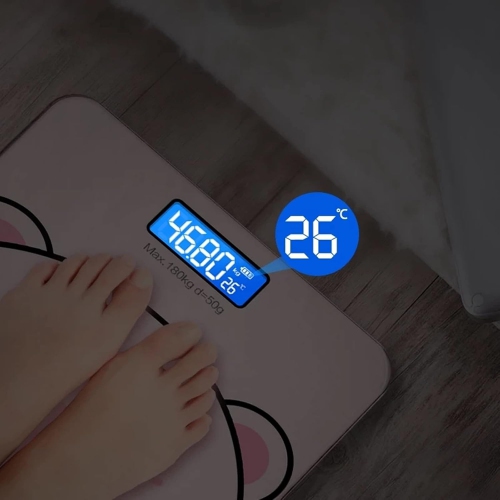 Smart Scale - Playful Cartoon Style, Accurate Measurements, Durable, Accurate Weight and Fat Scale, Digital Bathroom Scale, Rechargeable - Pure Black