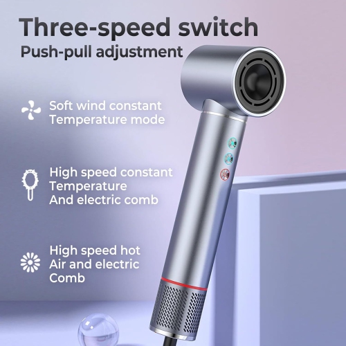 5-in-1 hair styler with high-speed ionic hair dryer, 3 temperature settings, hair dryer brush set, automatic curler, styler for fast drying, curling,