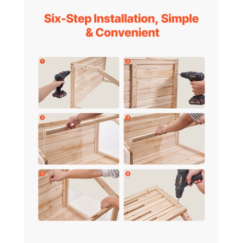 VEVOR 32 x 16 x 16 in Wooden Hamster Cage, 270° Viewing Hamster Habitat, Dwarf Hamster Cages with Openable Top, Ventilated Small Animal Cage, Pet