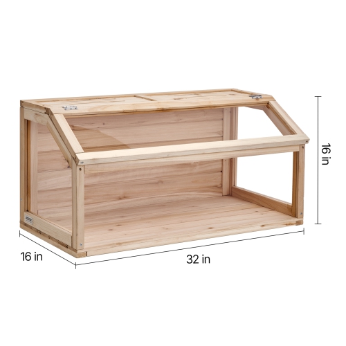 VEVOR 32 x 16 x 16 in Wooden Hamster Cage, 270° Viewing Hamster Habitat, Dwarf Hamster Cages with Openable Top, Ventilated Small Animal Cage, Pet
