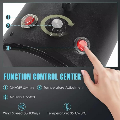 Pet Hair Dryer 2200W Dog Hair Dryer Stepless Speed Adjustable Pet Grooming Hair Dryer with 4 Different Nozzles and Retractable Hose Low Noise