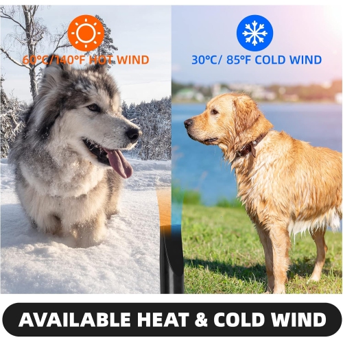 Pet Hair Dryer 2200W Dog Hair Dryer Stepless Speed Adjustable Pet Grooming Hair Dryer with 4 Different Nozzles and Retractable Hose Low Noise