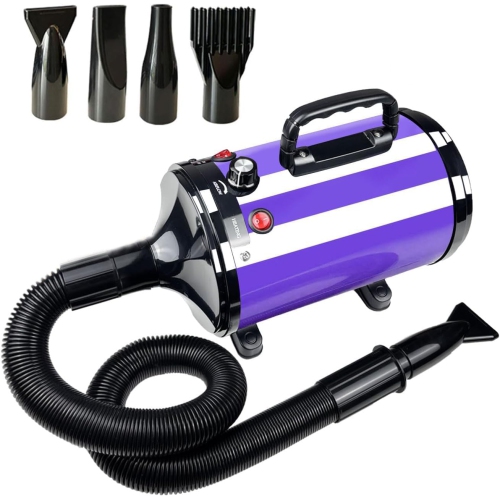 2800W Dog Hair Dryer - Adjustable Speed & Temperature Dog & Cat Dryer, Quiet Blower with Cool & Hot Air, Lightweight & Portable, Ideal for Home and