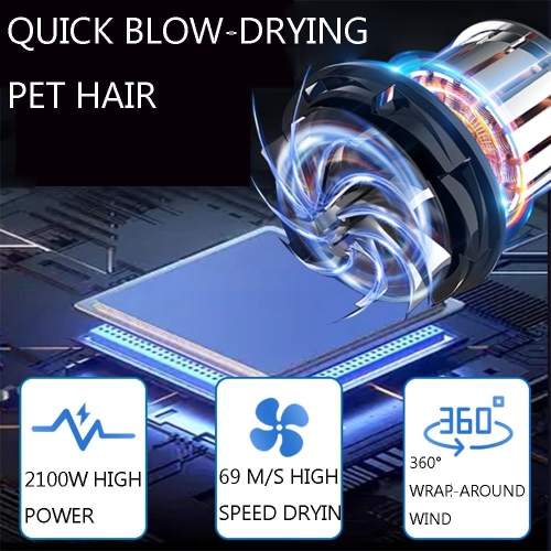 Sèche-cheveux soufflant et aspirant, sèche-cheveux pour animaux à grand volume d'air, souffleur d'eau haute puissance avec aspirateur, adapté pour