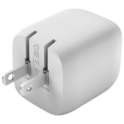 Refurbished Belkin BOOSTCHARGE Pro 45W Dual USB-C Wall Charger - White WCH011dqWH