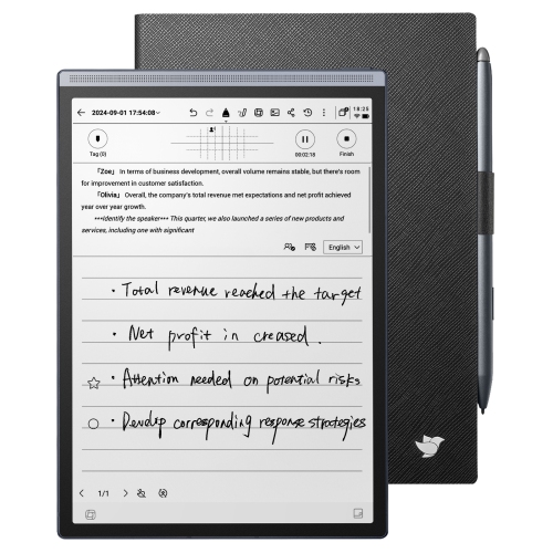 iFLYTEK AINOTE Air 2 Bundle - Black Folio Case, 8.2-inch AI Note-Taking Tablet Writing Paper Tablets, Digital Notebook with Pen, Voice-to-Text