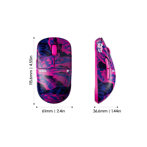 Pulsar X2 Mini CRAZYLIGHT Wireless Gaming Mouse 35g Ultra-Lightweight, 8K Polling Rate, Symmetrical Design for FPS & Esports, Includes 8K Dongle, PRX