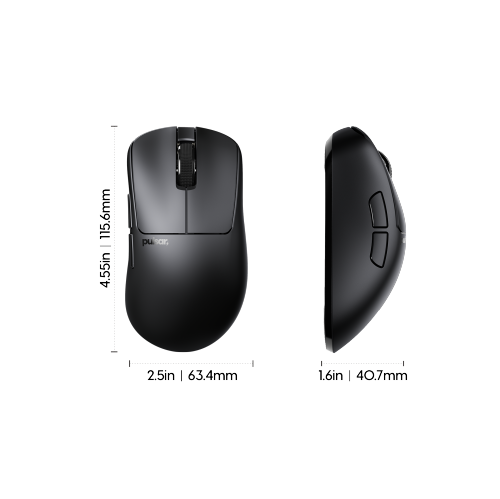 Pulsar Xlite Mini CRAZYLIGHT Wireless Gaming Mouse 41g Ultra-Lightweight, 8K Polling Rate, for FPS & Esports, Includes 8K Dongle, Jet Black