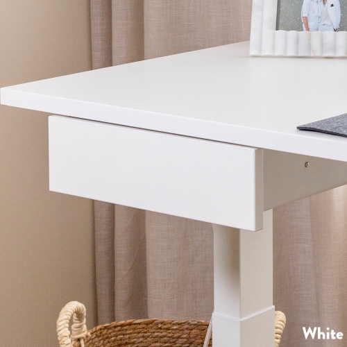 Desky Dark Walnut Rubberwood Minimal Under Desk - White Steel Slim Slide-Out Storage, 11 lb Capacity