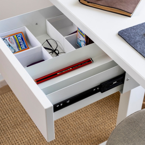 Desky Acacia Softwood Minimal Under Desk - Space Grey Steel Slim Slide-Out Storage, 11 lb Capacity