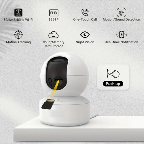 4PCS. 5g/2.4ghz WiFi smart camera, High-definition indoor safety monitor, special safety camera for baby/pets, 360° panoramic surveillance video,